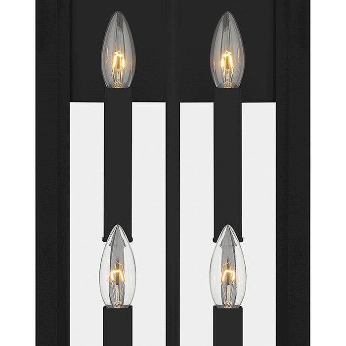 Quoizel Westover 4 Light Outdoor Lantern, Earth Black/Clear Beveled