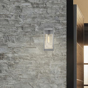 Quoizel Westover 5in 1-Light Outdoor Wall Lantern | Modern Industrial Stainless Steel and Clear Beveled Glass | Front Door & Porch | Model WVR8405SS