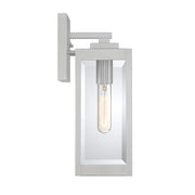 Quoizel Westover 5in 1-Light Outdoor Wall Lantern | Modern Industrial Stainless Steel and Clear Beveled Glass | Front Door & Porch | Model WVR8405SS