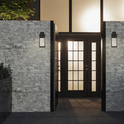 Quoizel Westover 17in 1-Light Outdoor Wall Lantern | Modern Industrial Western Bronze and Clear Beveled Glass | Front Door & Porch | Model WVR8406WT