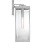 Quoizel Westover 20in 1-Light Outdoor Wall Lantern | Modern Industrial Stainless Steel and Clear Beveled Glass | Front Door & Porch | Model WVR8407SS