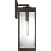 Quoizel Westover 20in 1-Light Outdoor Wall Lantern | Modern Industrial Western Bronze and Clear Beveled Glass | Front Door & Porch | Model WVR8407WT