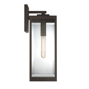 Quoizel Westover 20in 1-Light Outdoor Wall Lantern | Modern Industrial Western Bronze and Clear Beveled Glass | Front Door & Porch | Model WVR8407WT
