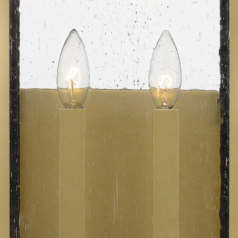 Quoizel Westover 2 Light Outdoor Lantern, Antique Brass/Clear Seedy