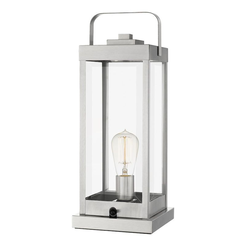 Quoizel Westover 1 Light 18" Table Lamp, Stainless Steel/Beveled