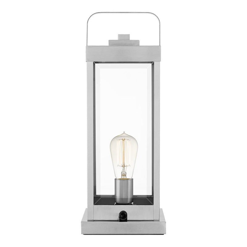 Quoizel Westover 1 Light 18" Table Lamp, Stainless Steel/Beveled