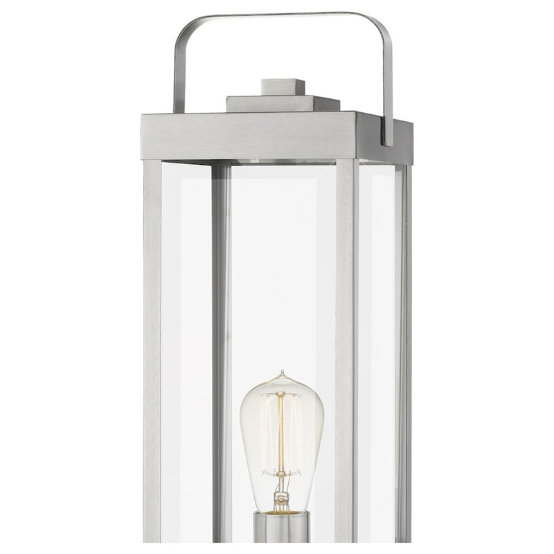 Quoizel Westover 1 Light 18" Table Lamp, Stainless Steel/Beveled