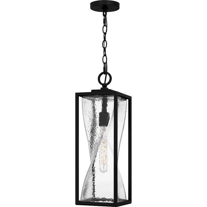 Quoizel Zarah 1Lt 22" Outdoor Lantern, Black/Clear Hammered