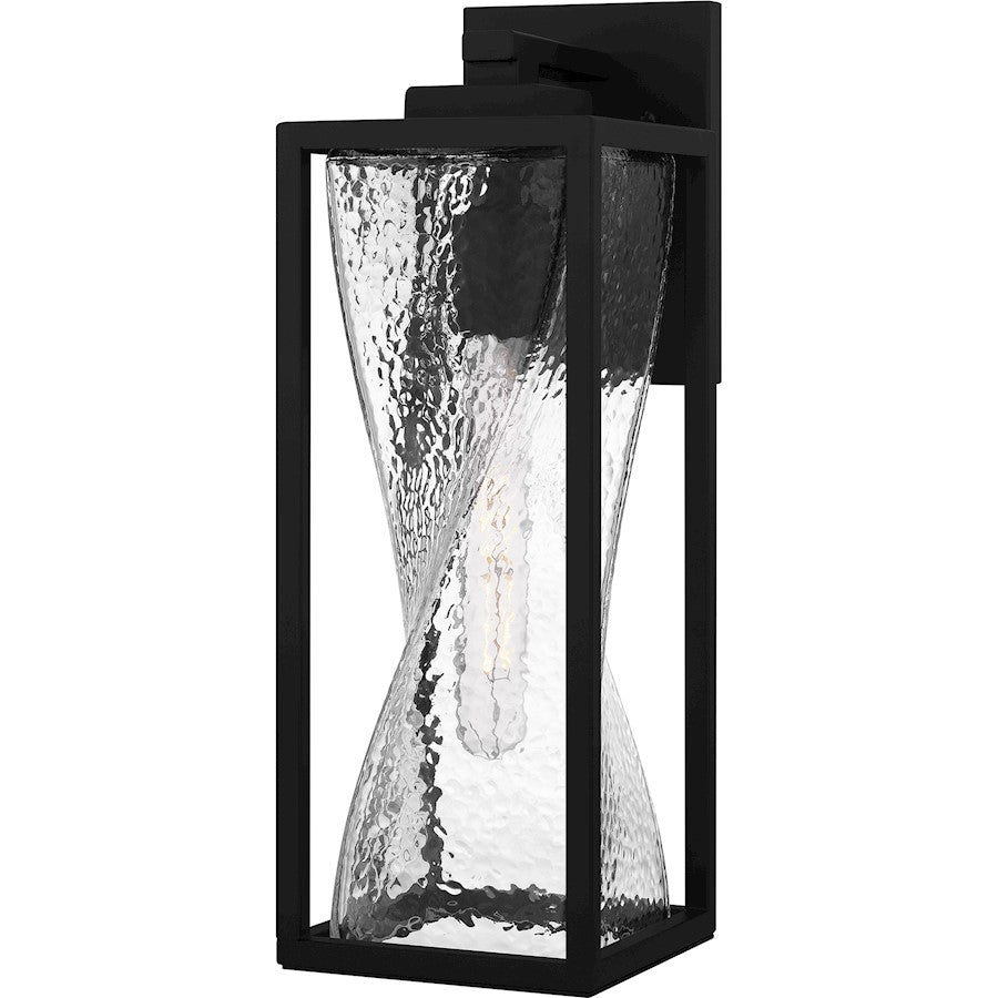 Quoizel Zarah 1Lt 17" Outdoor Lantern, Black/Clear Hammered Glass - ZAR8406MBK