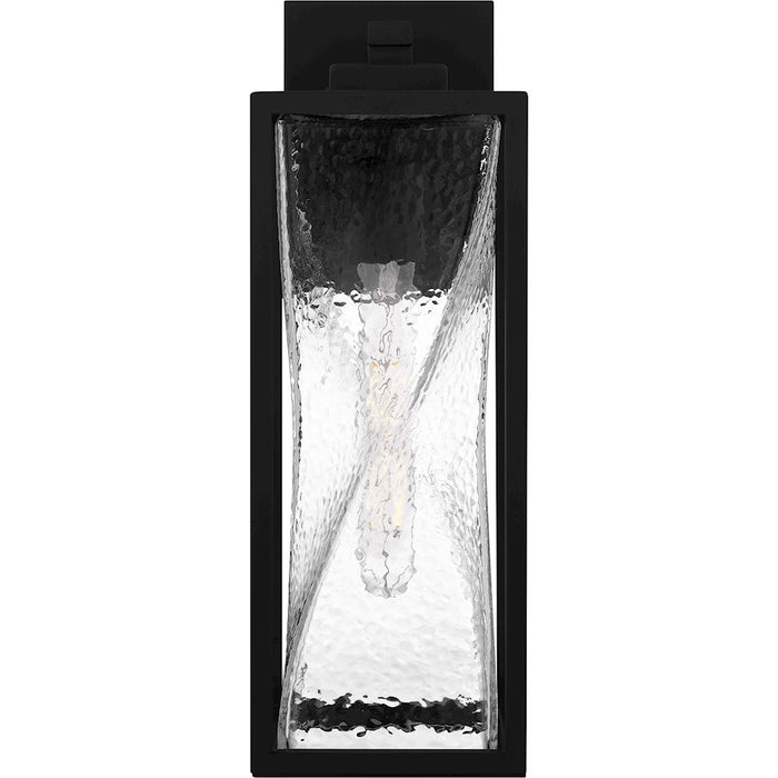 Quoizel Zarah 1Lt 17" Outdoor Lantern, Black/Clear Hammered Glass