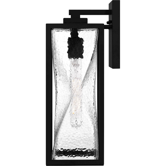 Quoizel Zarah 1Lt 17" Outdoor Lantern, Black/Clear Hammered Glass