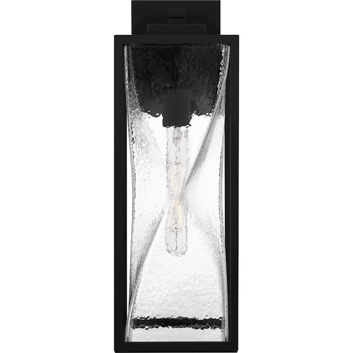 Quoizel Zarah 1Lt 20" Outdoor Lantern, Black/Clear Hammered Glass