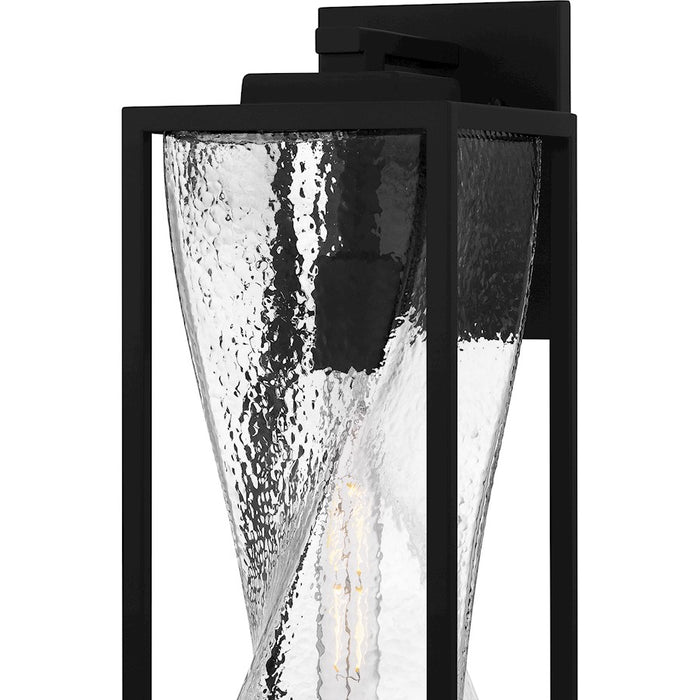 Quoizel Zarah 1Lt 20" Outdoor Lantern, Black/Clear Hammered Glass