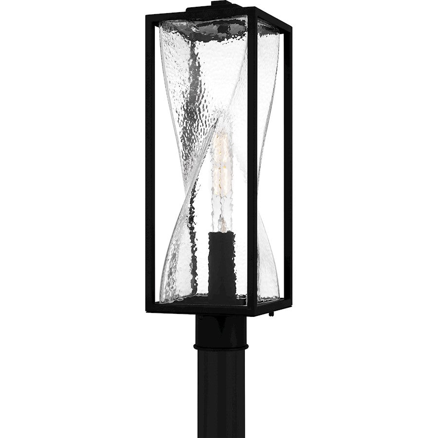 Quoizel Zarah 1Lt 21" Outdoor Lantern, Black/Clear Hammered - ZAR9007MBK
