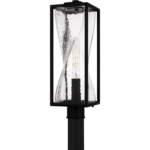 Quoizel Zarah 1Lt 21" Outdoor Lantern, Black/Clear Hammered
