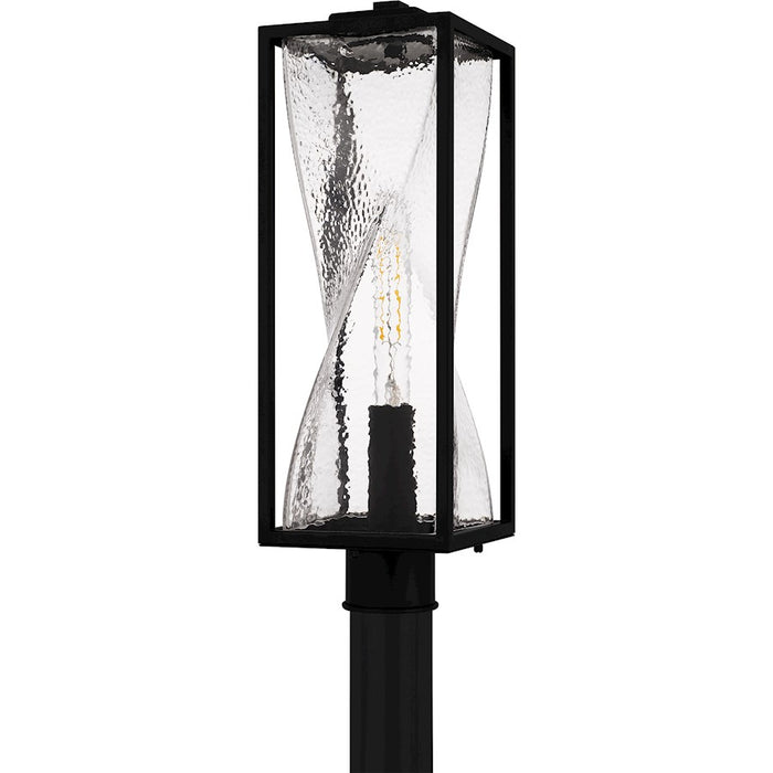 Quoizel Zarah 1Lt 21" Outdoor Lantern, Black/Clear Hammered