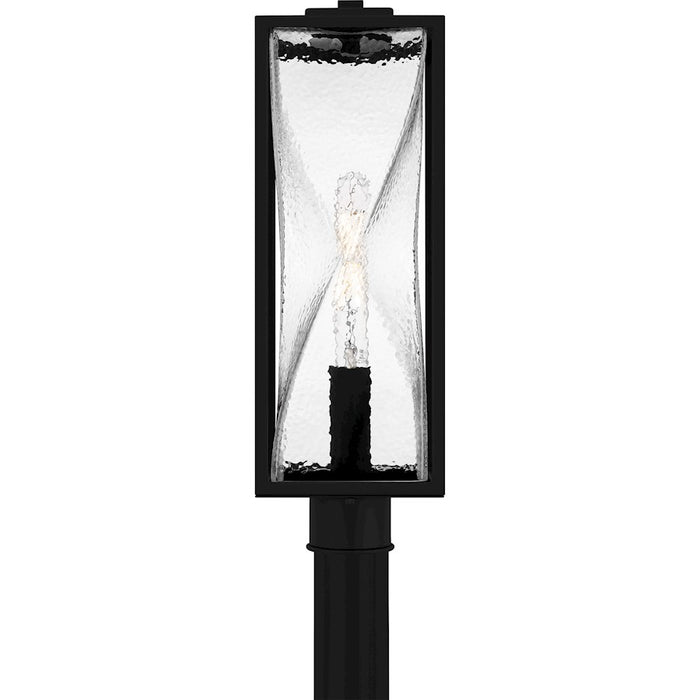 Quoizel Zarah 1Lt 21" Outdoor Lantern, Black/Clear Hammered
