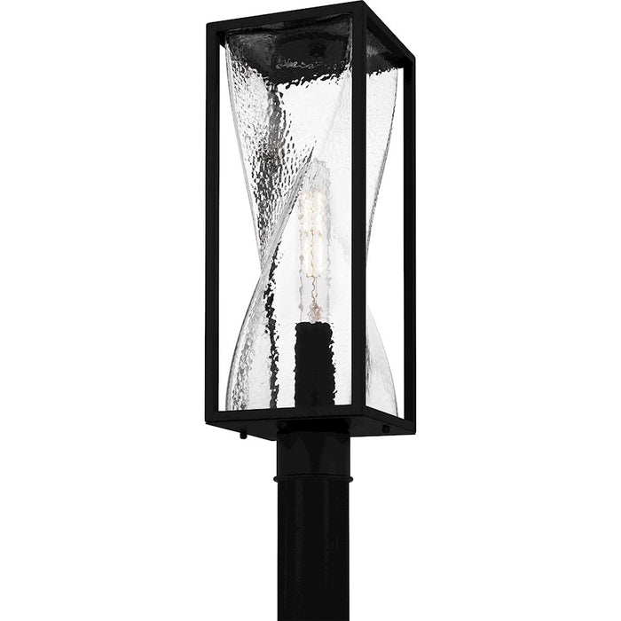 Quoizel Zarah 1Lt 21" Outdoor Lantern, Black/Clear Hammered