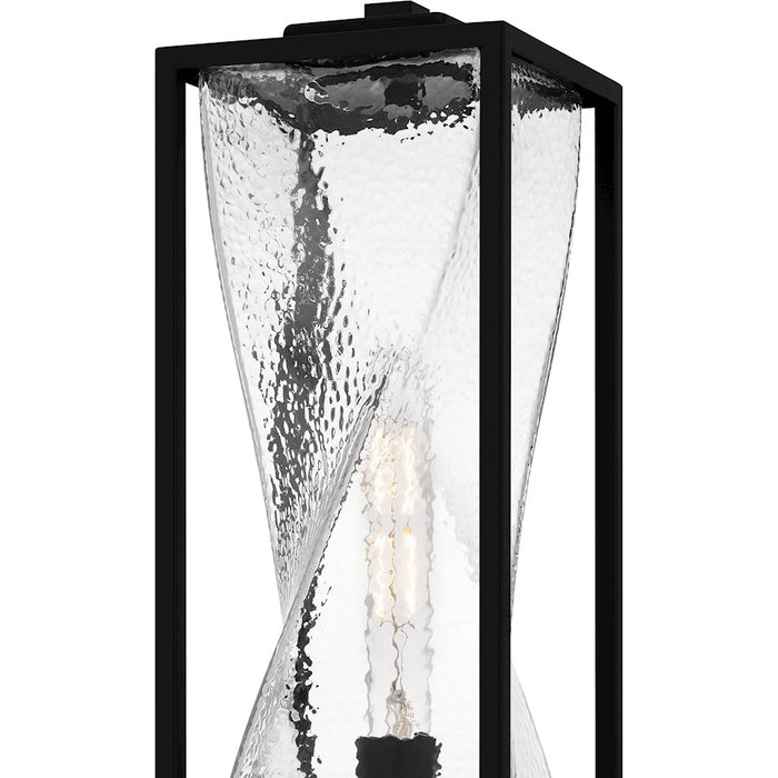 Quoizel Zarah 1Lt 21" Outdoor Lantern, Black/Clear Hammered