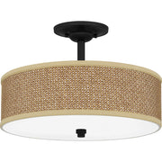 Quoizel 3 Light Zen Semi-Flush Mount in Mystic Black