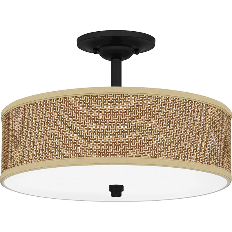 Quoizel 3 Light Zen Semi-Flush Mount in Mystic Black