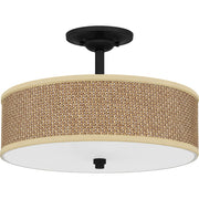 Quoizel 3 Light Zen Semi-Flush Mount in Mystic Black