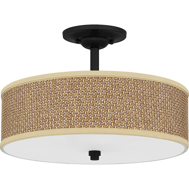 Quoizel 3 Light Zen Semi-Flush Mount in Mystic Black