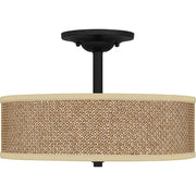Quoizel 3 Light Zen Semi-Flush Mount in Mystic Black