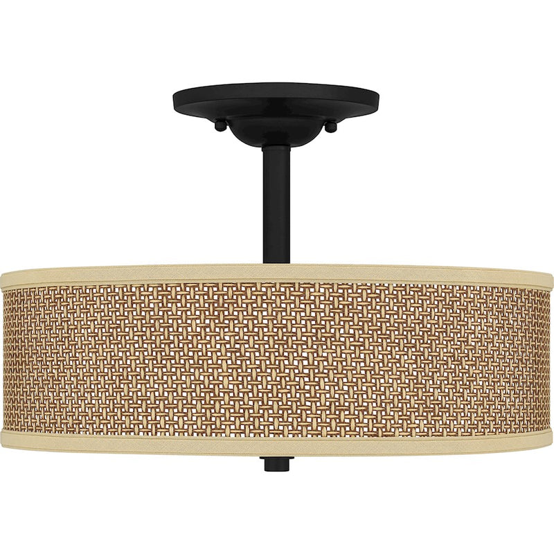 Quoizel 3 Light Zen Semi-Flush Mount in Mystic Black
