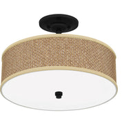 Quoizel 3 Light Zen Semi-Flush Mount in Mystic Black