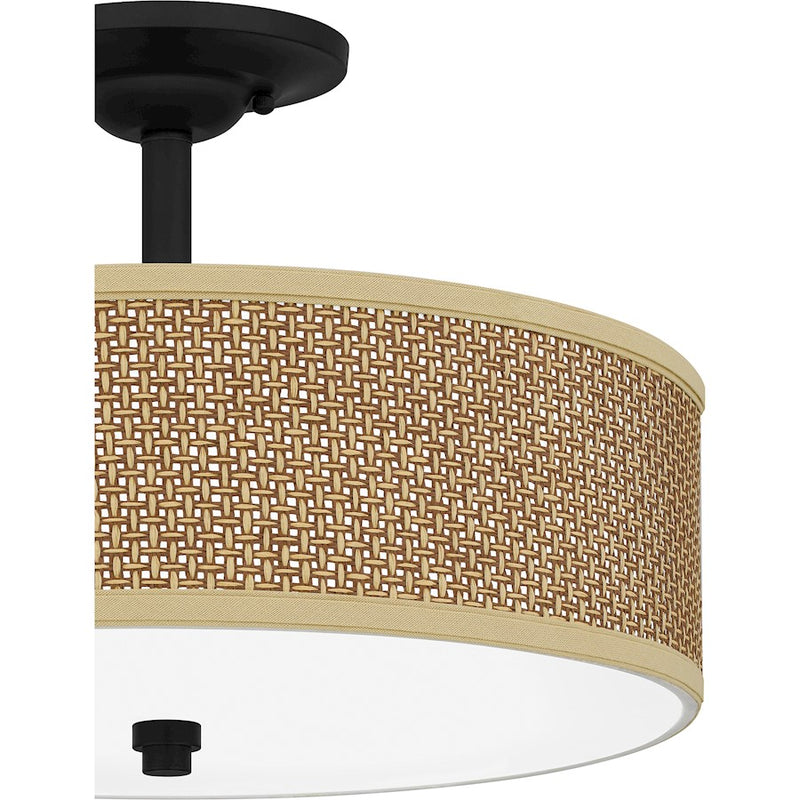Quoizel 3 Light Zen Semi-Flush Mount in Mystic Black
