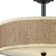 Quoizel 3 Light Zen Semi-Flush Mount in Mystic Black