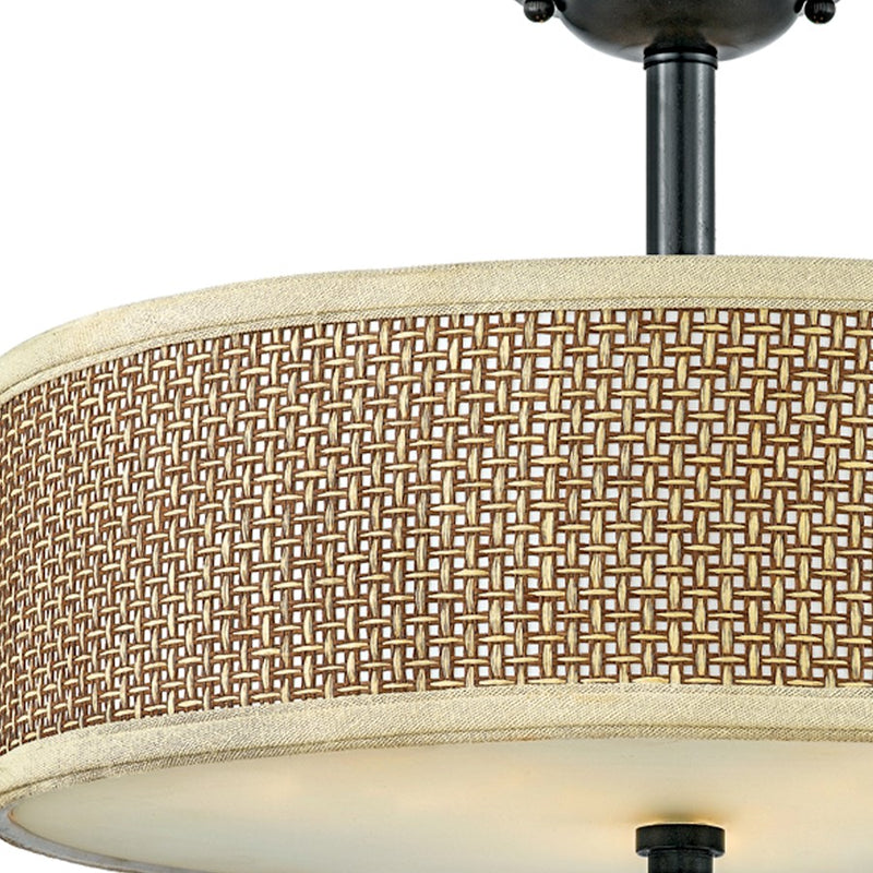 Quoizel 3 Light Zen Semi-Flush Mount in Mystic Black