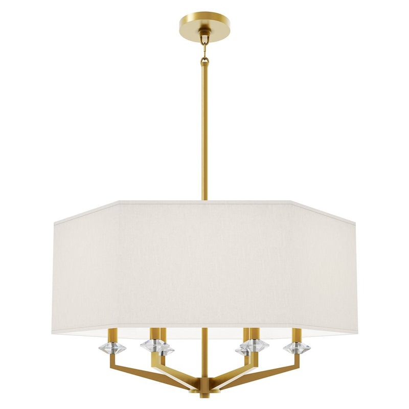 Robert Abbey Jacqueline 6 Lt Pendant, Modern Brass/Oyster Linen - 1199