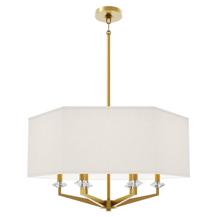 Robert Abbey Jacqueline 6 Lt Pendant, Modern Brass/Oyster Linen - 1199