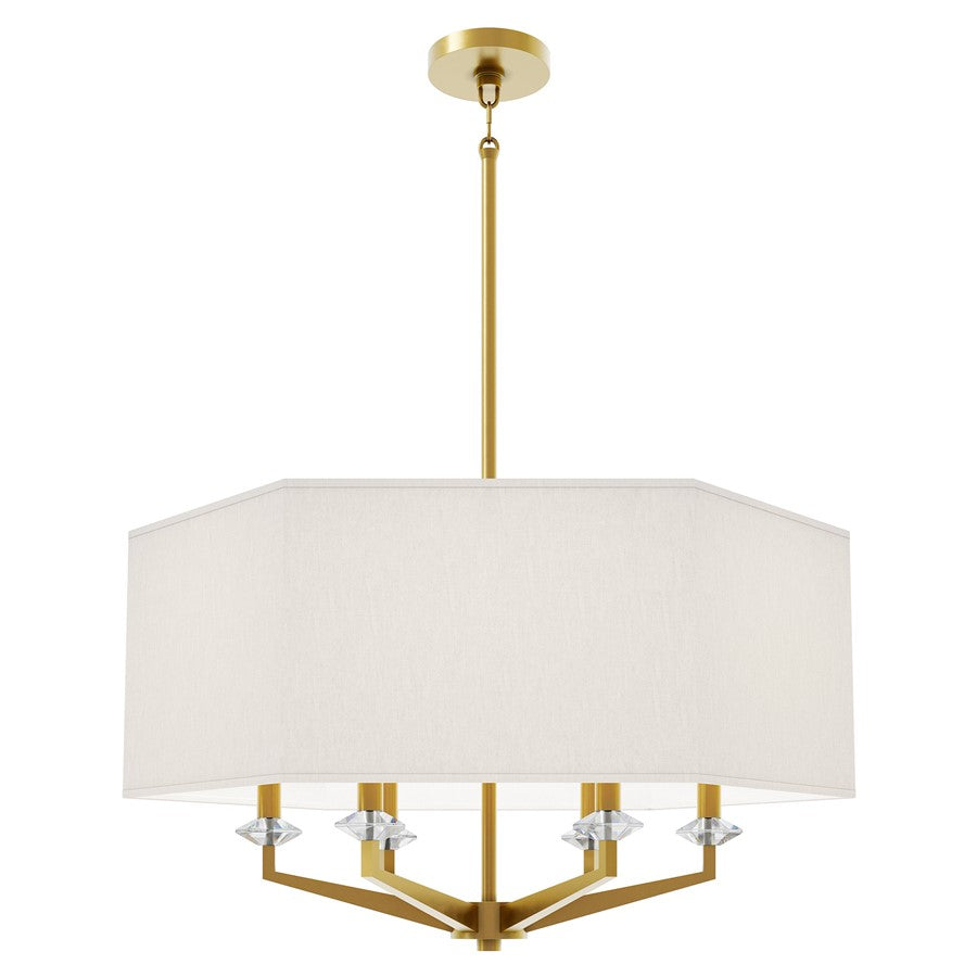 Robert Abbey Jacqueline 6 Lt Pendant, Modern Brass/Oyster Linen - 1199