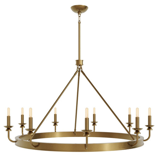 Robert Abbey William 9 Lt Chandelier, Lacquered Burnished Brass/Wht, Gold - 270