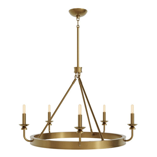 Robert Abbey William 5 Lt Chandelier, Lacquered Burnished Brass/Wht, Gold - 271
