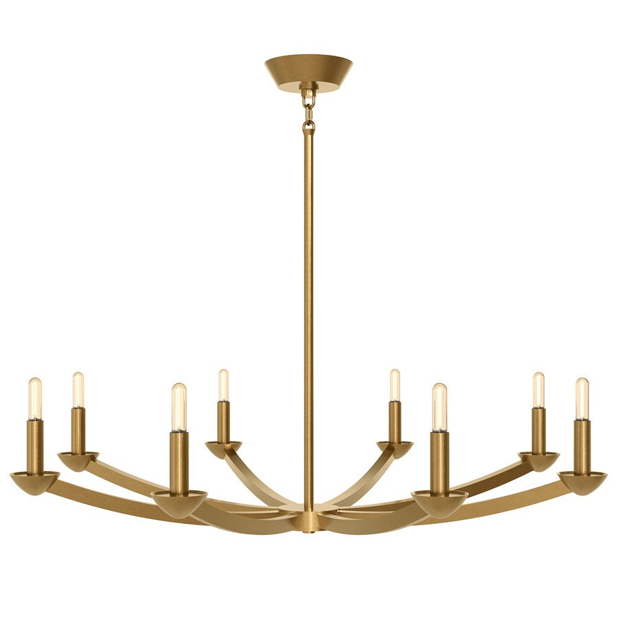 Robert Abbey Goldie 8 Lt Chandelier, Lacquered Burnished Brass - 2953