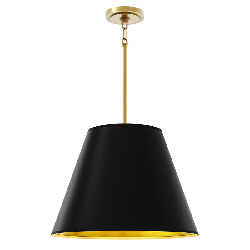 Robert Abbey Janet 4 Lt Pendant, Brass/Obsidian/Gold/Obsidian/Gold - 495MOS