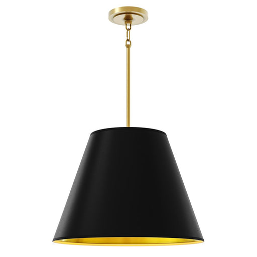 Robert Abbey Janet 4 Lt Pendant, Brass/Obsidian/Gold/Obsidian/Gold - 495MOS