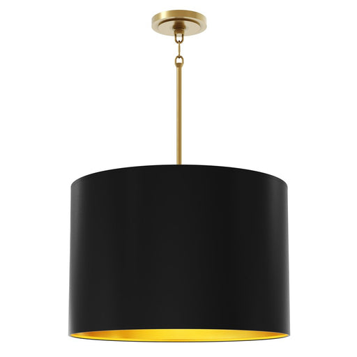 Robert Abbey Jack 4 Lt Pendant, Brass/Obsidian/Gold - 496MOS