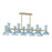 Robert Abbey Clare 10 Lt Chandelier, Baby Blue, Gold/Blue - BB20BB