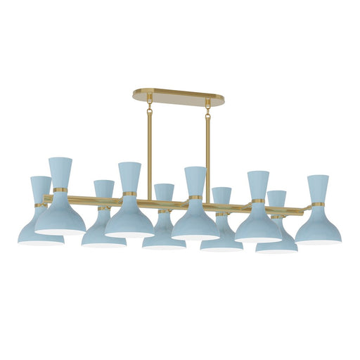 Robert Abbey Clare 10 Lt Chandelier, Baby Blue, Gold/Blue - BB20BB