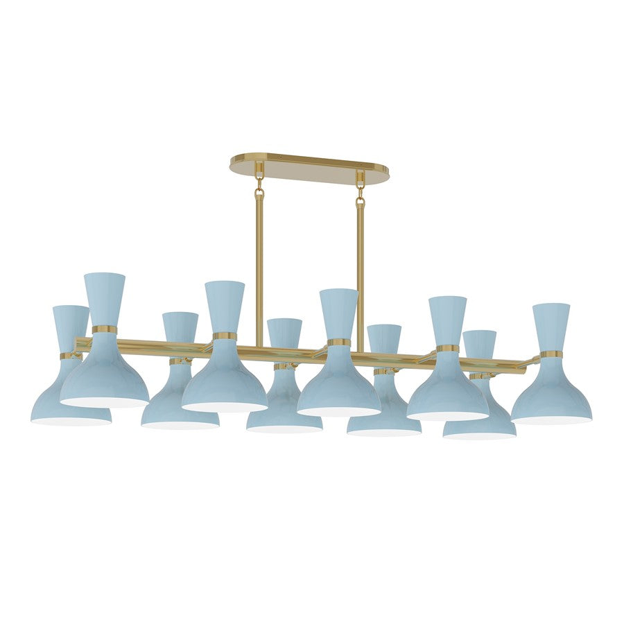 Robert Abbey Clare 10 Lt Chandelier, Baby Blue, Gold/Blue - BB20BB