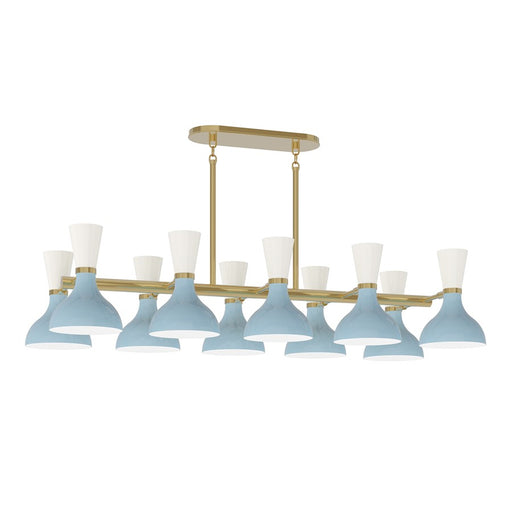 Robert Abbey Clare 10 Lt Chandelier, Baby Blue/Lily, Gold/Blue - BB20LY