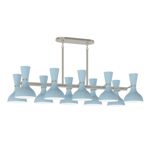 Robert Abbey Clare 10 Lt Chandelier, Baby Blue, Silver/Blue - BB21BB