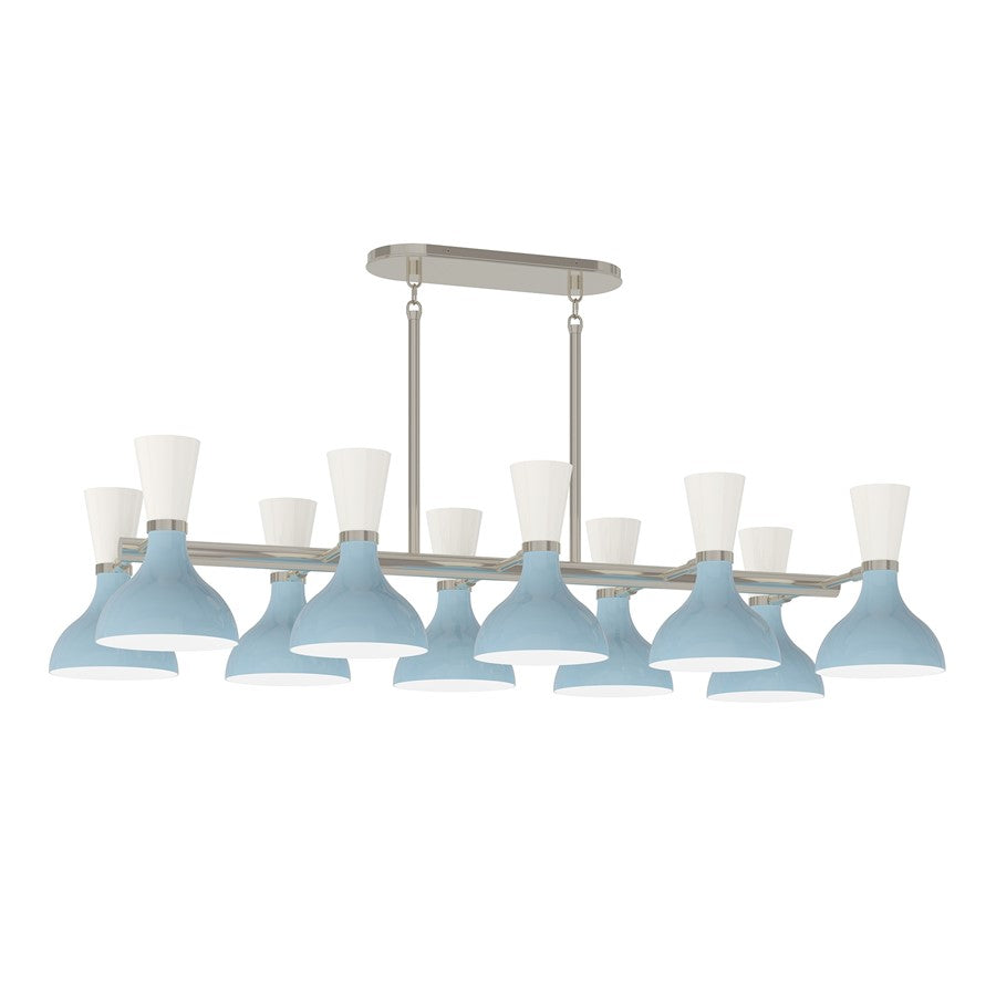 Robert Abbey Clare 10 Lt Chandelier, Baby Blue/Lily, Silver/Blue - BB21LY