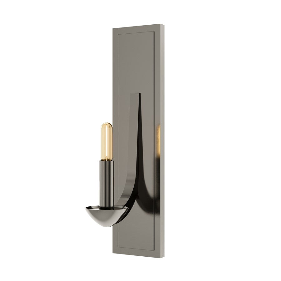 Robert Abbey Goldie 1 Lt Rectangle Wall, Blackened Polished Nickel - BP2955