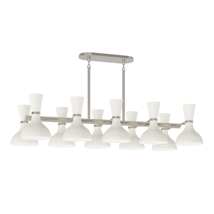 Robert Abbey Clare 10 Lt Chandelier, Lily, Silver/Wht - LY21LY